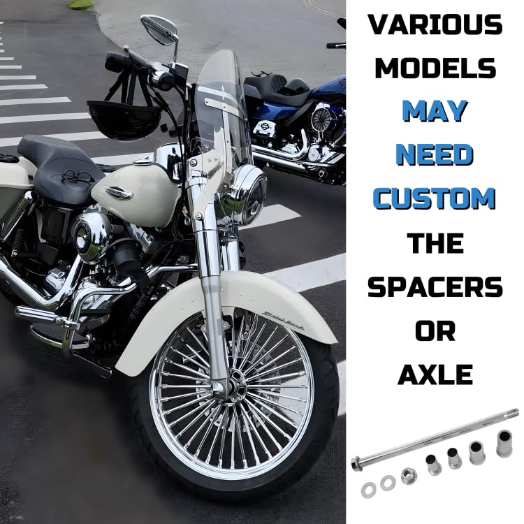 FatFlex Front Wheel for Harley Softail Dyna 21” x 3.5” Single Disc - color: 21*3.5'', Black+Black+Black (NON-ABS)