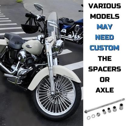FatFlex Front Wheel for Harley Softail Dyna 21” x 3.5” Single Disc - color: 21*3.5'', Black+Chrome+Black（NON-ABS)