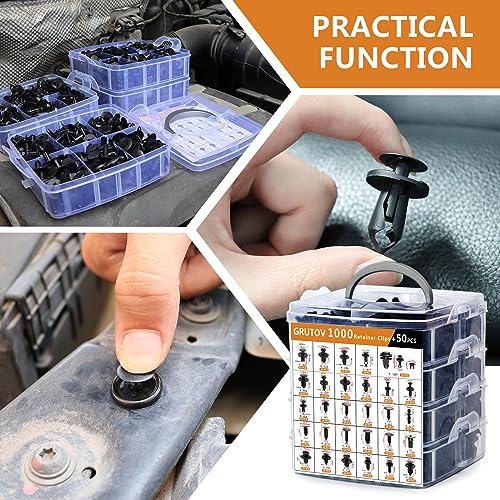 Car Clips Bumper Clips Shield Retainer Clips Plastic Rivets 1050PCS Automotive Push Pins Assortment Xmas Tree Fasteners Kit Most Common Sizes Auto Body with Removers for Ford Honda Chrysler GM - size: 1050PCS