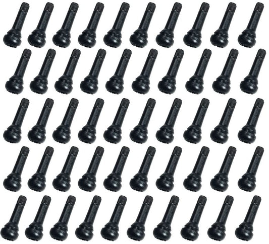 Fekuar 50 Pcs TR414 Snap-in Tire Valve Stems Short Rubber Valve Black - color: 50Pcs, size: TR414