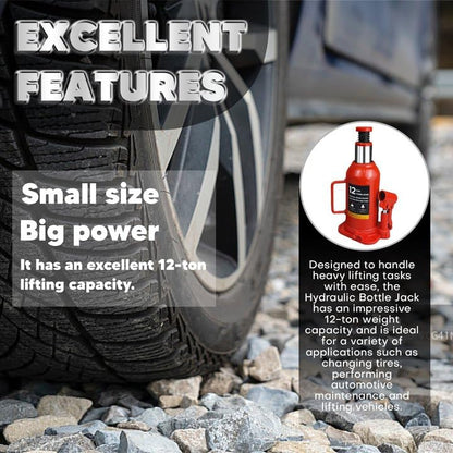 Hydraulic Bottle Jack with Carrying Case, 12 Ton (26,455 lb) Capacity 7.9-16.2 inch Lifting Range, Muti-Directional Welded Bottle Car Jack for Car, Truck, RV, Pickup Truck, Auto Repair - size: 12 Ton