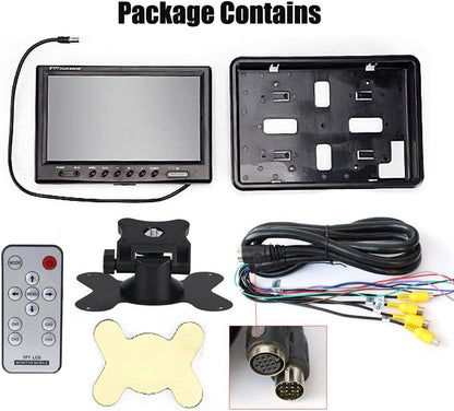 Hikity 9 Inch Backup Camera Monitor Only Quad Split Screen - size: 9 Inch+Control Line