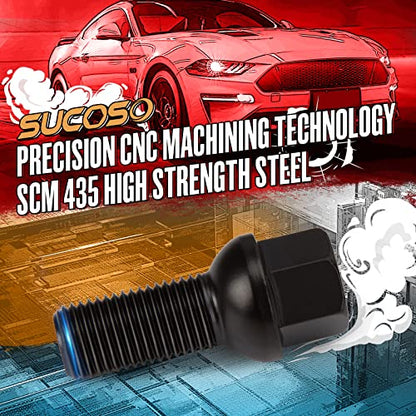 M14x1.5 OEM Lug Bolts, 20PCS 28mm Shank Length Ball Seat Wheel Lug Bolts - size: Ball Seat