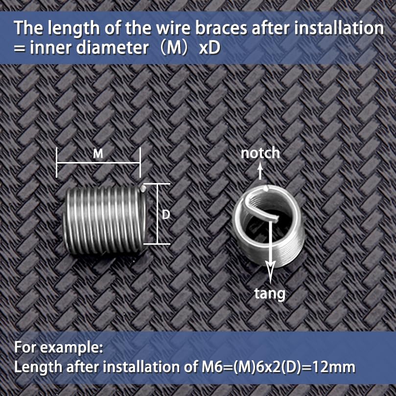 140 Pcs Wire Thread Inserts Kit, Metric Helical Type Coiled Wire - style: 140pcs