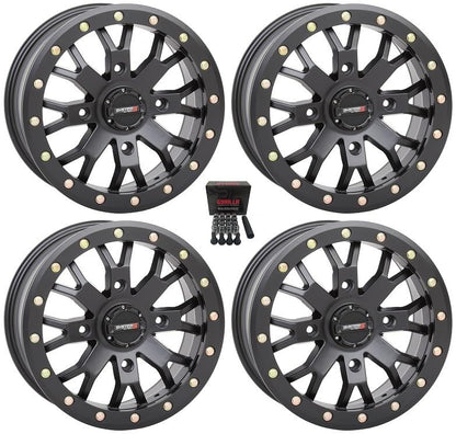 System 3 SB-4 Beadlock Black (4+3) UTV Wheels 15" Can-Am Maverick X3 / Pioneer 1000