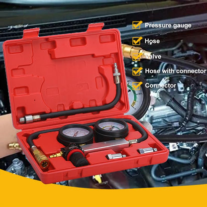 TU-21Cylinder Leak Down Tester Kit, Automotive Engine Compression Leakage Test Kit for Cars Trucks Motorcycles (Black) - color: black-1