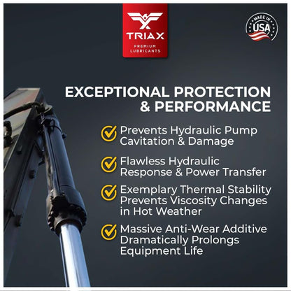 TRIAX Powerflow AW 32 Multi-Viscosity HLP Hydraulic Oil | 6,000 Hour Extended Life | Triple Anti-Wear | True All Season | Pour Point Down to -40F | Virtually Zero Foaming (5 Gallon) - size: 5 Gallon