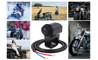 AL Alloy IP68 Toggle Switch for Motorcycle Handlebar, Ourbest 12V Dirt Bike Light Switch - Fits 7/8" Handlebars Black - color: Black