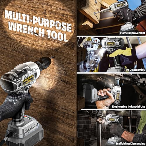 DIYtoolifz Cordless Impact Wrench Compatible with Dewalt 20v Battery: 250Ft-lbs(340N.m) 3/8 inch Brushless Electric Impact Gun, 2400RPM High Torque Impact Driver, Power Impact Wrench, Bare Tool Only - size: 250ft-lbs, style: For Dewalt 20V Battery (Batter