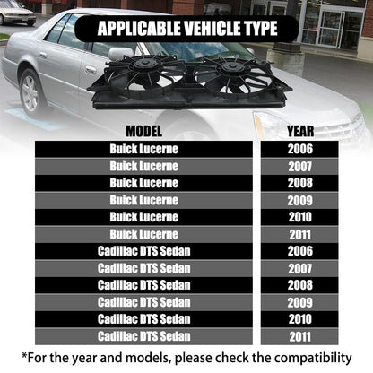 Radiator Cooling Fan Compatible with Cadillac DTS Buick Lucerne 2006-2011 - style: Cadillac DTS Buick Lucerne 2006-2011
