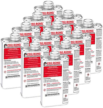 Pro Bond Adhesive Promoter for Vinyl, Wraps, Window Tint, Automotive Molding - 8 oz Can (12 Pack) - size: 8 oz - Pack of 12