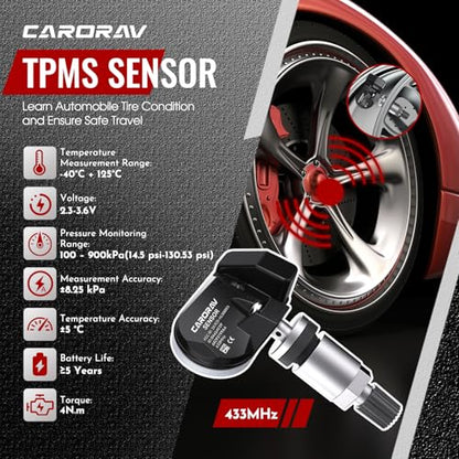 TPMS Sensor Ram Jeep, 433MHz Tire Pressure Monitoring System Sensor, 4 Pack - size: 68293199AA