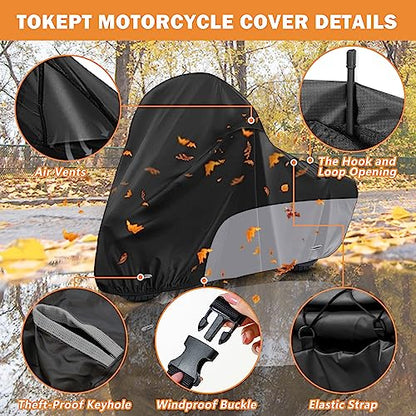 Motorcycle Cover Heavy Duty for Touring Side Box Models - size: Side Box