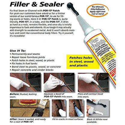 POR-15 Patch Filler and Seam Sealer, Ultimate Filler Adhesive, 4 Ounces, White - color: White