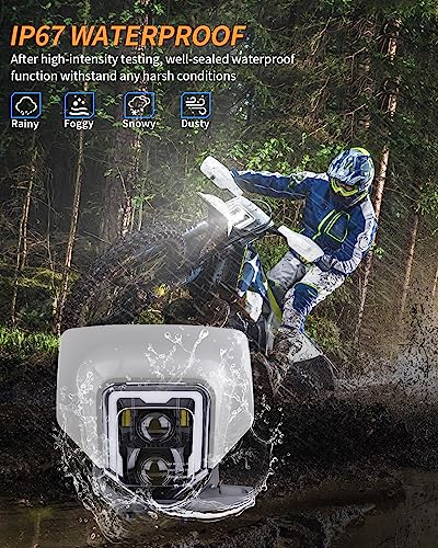 LED Dirt Bike Headlight Enduro Motocross Lights for 2017-2024 Husqvarna - color: white C