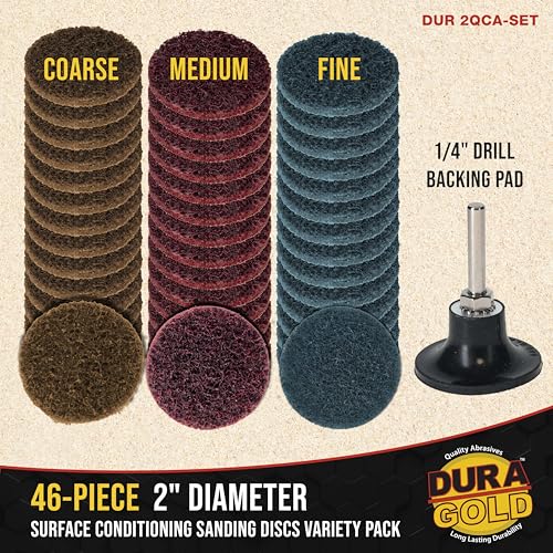 Dura-Gold 46-Piece 2" Surface Conditioning Sanding Discs Variety Pack - 15 - style: Variety
