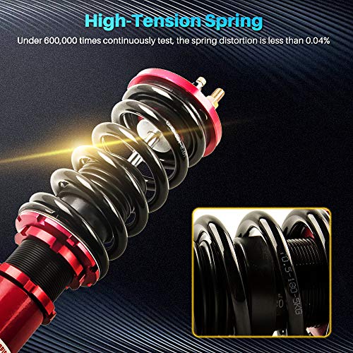 maXpeedingrods Coilover for Honda Civic 1988-2000, Red Damper Adjustable