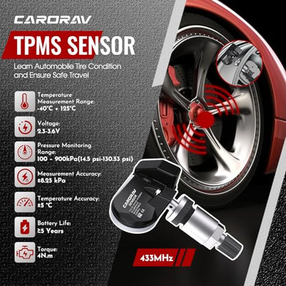 TPMS Sensor BMW Ferrari, 433MHz Tire Pressure Monitoring Sensor, 4 Pack - size: 36106798872