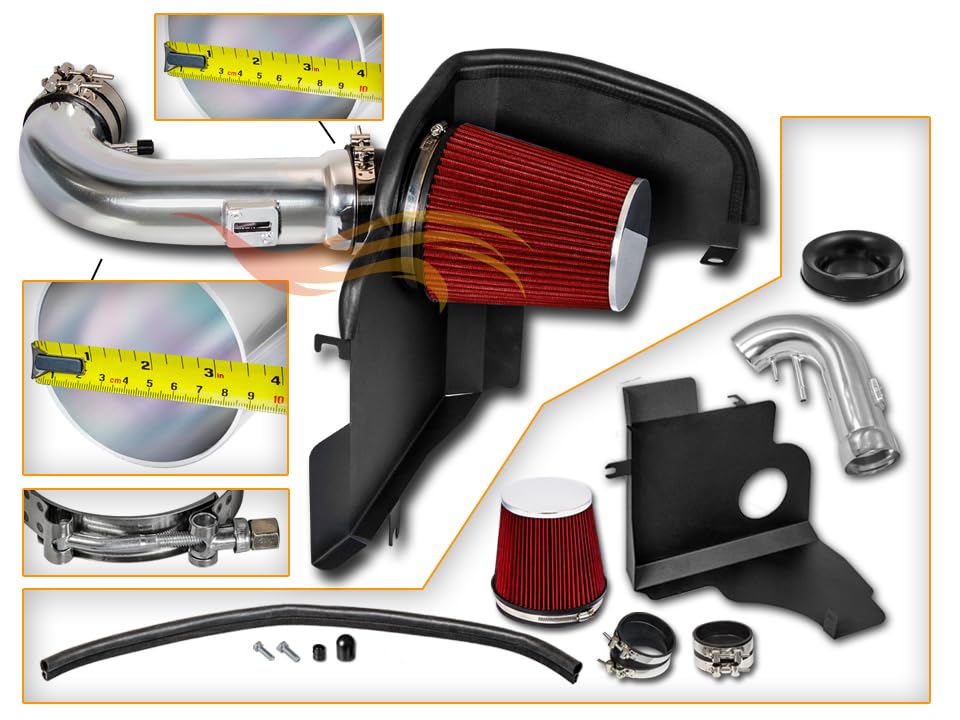 Cold Air Intake Kit w/Heat Shield for 11-14 Mustang 5.0L V8 (Red)