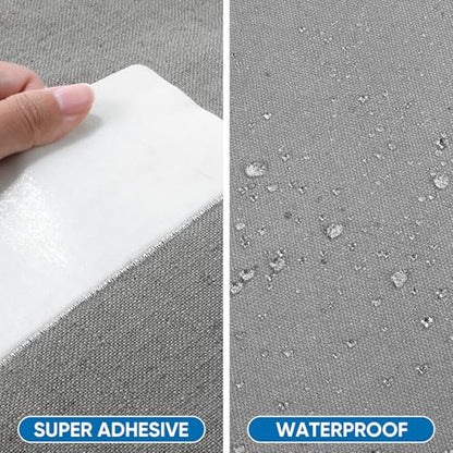 Canvas Patch 4 "x 60 ", Self-Adhesive Waterproof Canvas Patch Set for Repairing Tents, Couch, Boat Covers, Camping Chairs, Awnings, Car Seats.(Dark Gray) - color: Dark Gray, size: 4"×60"