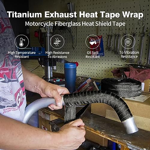 NEZUIBAN Exhaust Wrap 2" x 16FT, High Temp Header Wrap with 6 Stainless Steel Ties - color: Black 2''x16'