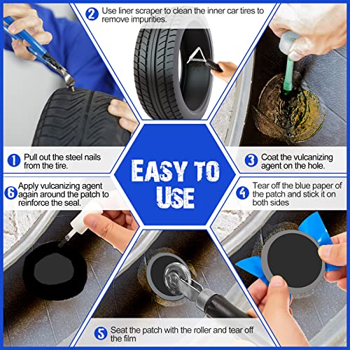 Tallew 300 Pcs Heavy Duty Tire Patches Radial Patch, 58 mm - size: 58 mm