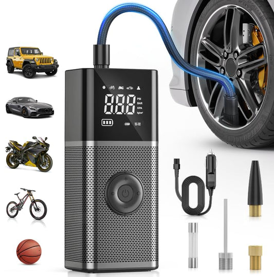 Nilight Rechargeable Cordless Tire Inflator 150PSI Dual Power Supply - color: Cordless Tire Inflator