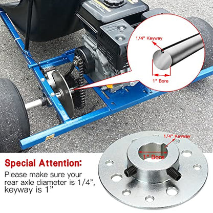 GREHUA Go Kart 40/41/420 Chain Sprocket 48 Tooth and Hub with 1" bore 1/4 Keyway Compatible with Predator 212cc 196cc 6.5HP GX160 GX200 Dune Buggy Drift Trike Heavy Duty Go Kart Cart Parts