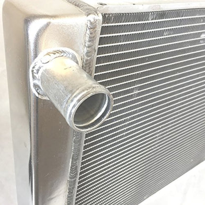 JSD G168 2 Row Single Pass Aluminum Racing Radiator Overall 28" x19" x3" Compatible with Chevy GM SBC BBC - size: 28" x19" x3"
