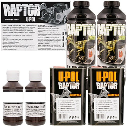 U-POL Raptor Dakota Brown Urethane Spray-On Truck Bed Liner & Texture Coating, 2 Liters