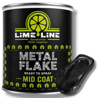 LiME LiNE Automotive Metal Flake Midcoat - No Reducer Needed (Black, 1 Gallon) - color: Black, size: 128 Fl Oz (Pack of 1)