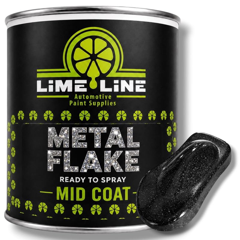 LiME LiNE Automotive Metal Flake Midcoat - No Reducer Needed (Black, 1 Gallon) - color: Black, size: 128 Fl Oz (Pack of 1)