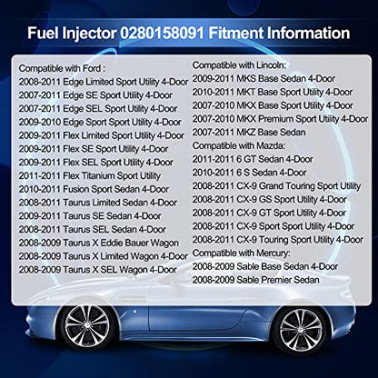 HiSport Fuel Injector 0280158091 1PC Compatible with Ford 2007-12