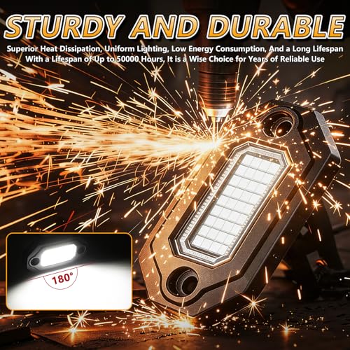 16 Pods Pure White Rock Lights for Trucks, Aluminum Housing, Each Rock Light Comes with a 15-Foot Extension Cord, for Pickup Trucks SUV UTV ATV RZR Car Boats - size: 16 Pods