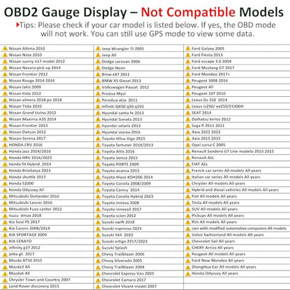 OBD2 Gauge Display 6.2" HD GPS Speedometer Multi-Function Meter