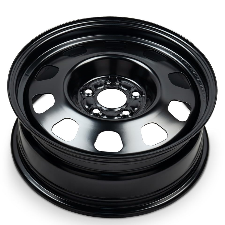 17x6.5 in Steel Wheel Rim 5 Lug 114.3mm 39mm Offset 67mm CB| Powder-Coated Black finish Fits 2007-2017 Mitsubishi Lancer | New OEM Replacement | 5105665AA