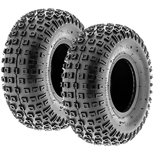 Pair of 2 SunF A011 XC Sport 145/70-6 (14x6-6) ATV Go-Kart Knobby Tires, 6 PR, Tubeless - size: 145/70-6