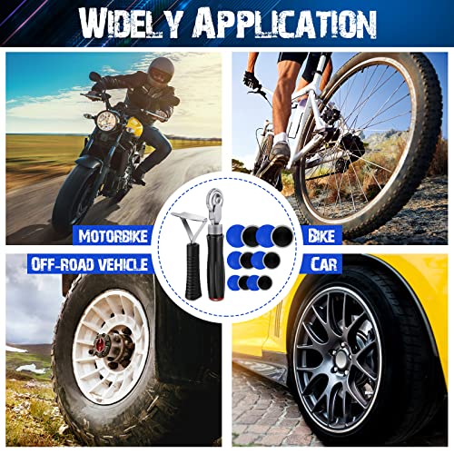Tallew 90 Pcs Tire Patches Kit 32 mm 42 mm 58 mm Tire Repair Unit with Roller and Liner Scraper, Tube Patch Auto Repair Stitcher Tools for Car Truck Bike Motorcycle Wheel