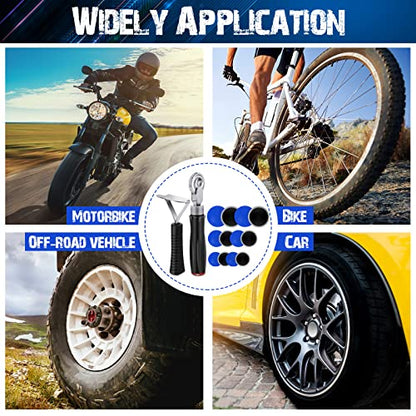 Tallew 90 Pcs Tire Patches Kit 32 mm 42 mm 58 mm Tire Repair Unit with Roller and Liner Scraper, Tube Patch Auto Repair Stitcher Tools for Car Truck Bike Motorcycle Wheel