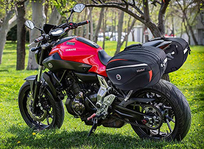 Niche 2pcs Deluxe Motorcycle Saddle Bag, Side Bag, Pannier for Street Bike and Sports Bike, Expandable and Waterproof Travel Bag NMO-8209