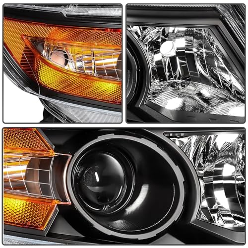 Headlight Fit for 2011-2017 Honda Odyssey EX/EX-L/LX,Halogen Headlamp Replacement Driver Passenger Side Black Housing 33150TK8A02 33100TK8A02 HO2502154 HO2503154