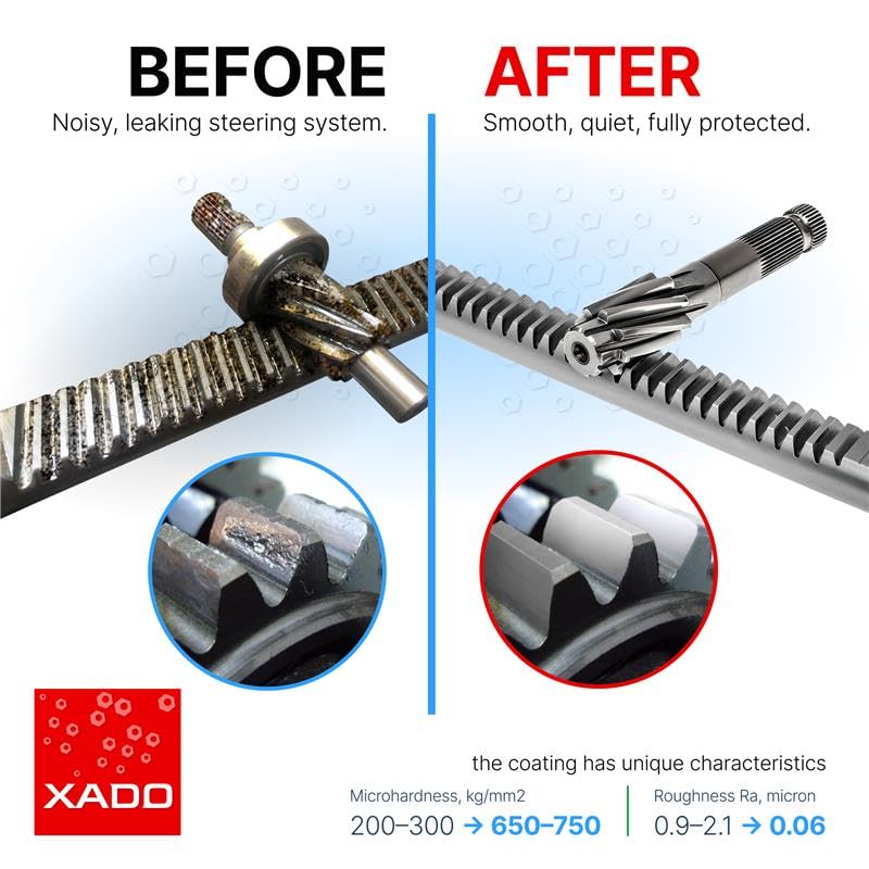 XADO Power Steering Fluid Oil Additive EX120 - Metal Repair Conditioner and Revitalizant for Steering Wheel Booster and Hydraulic Equipment - Protective Fluid Treatment from Wear (Syringe, 8 ml)