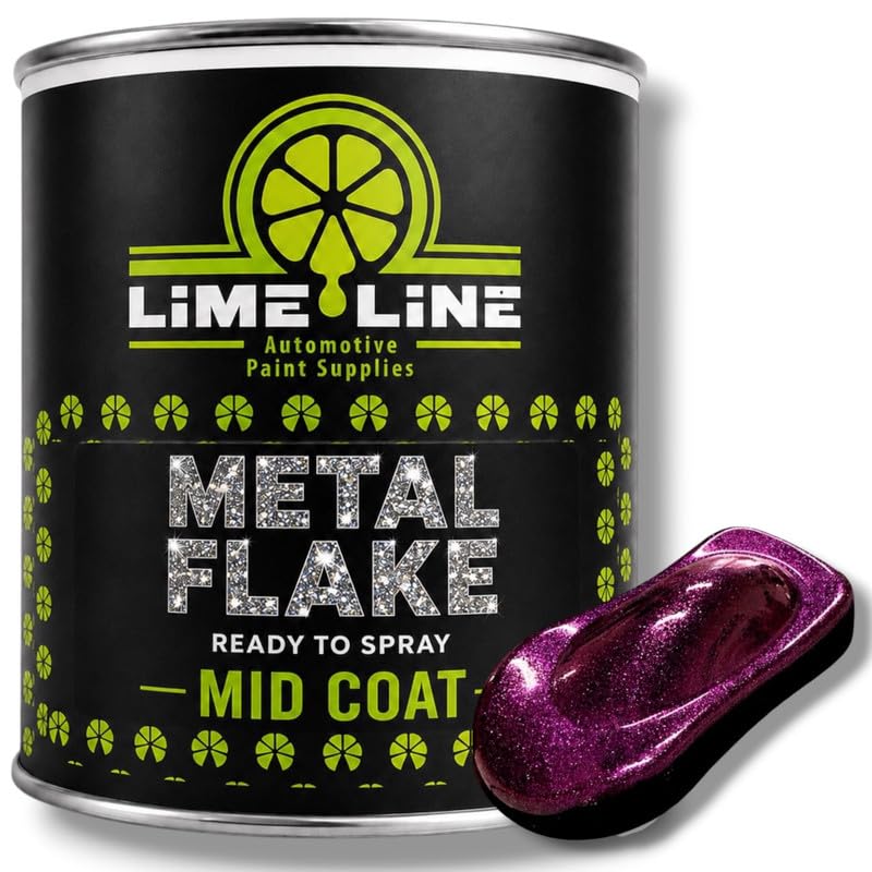 LiME LiNE Automotive Metal Flake Midcoat - No Reducer Needed (Purple, 1 Gallon) - color: Purple, size: 128 Fl Oz (Pack of 1)