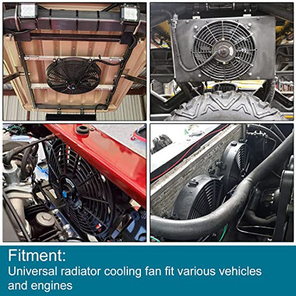 16" inch Universal Slim Fan Push Pull Electric Radiator Cooling 12V Mount Kit - color: Black, size: 16 Inch
