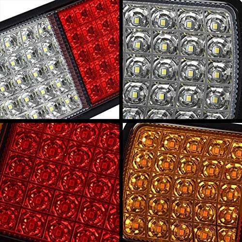 Partsam 2Pcs 75 LED Truck Tail Light Bar Waterproof 12V Turn Signal Brake Reverse Running Lights Taillight IP68 for Boat Snowmobile Utility Trailer Flatbed Trucks Bed Pickups RV Camper UTV UTE Vans
