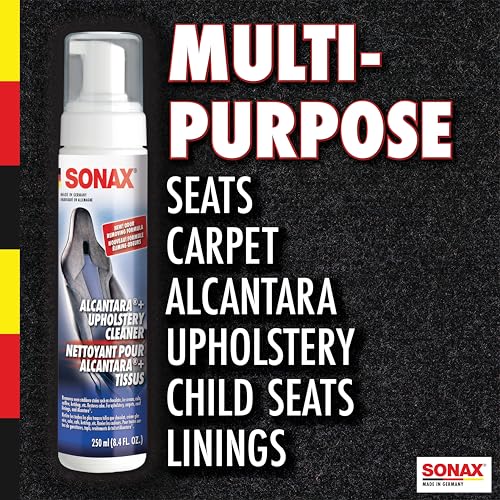 SONAX Upholstery & Alcantara Cleaner Foam, Car Interior Cleaner, 250 ml - size: 8.4 Fl Oz (Pack of 1)
