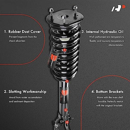 A-Premium Front Complete Strut Assemblies with Coil Springs, Set of 2