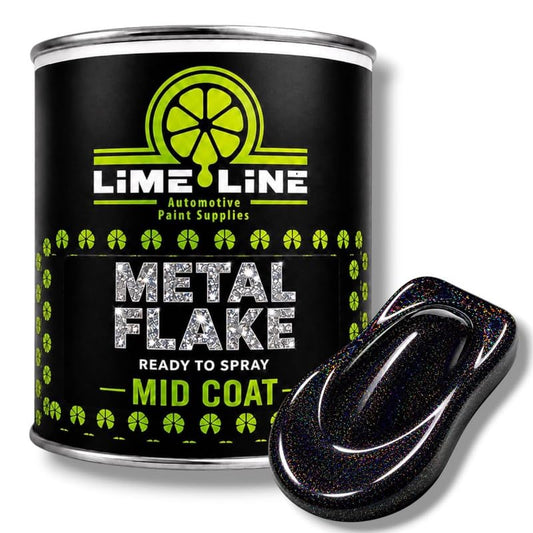 LiME LiNE Automotive Metal Flake Midcoat - No Reducer Needed (Black Rainbow Iridescent, 1 Gallon) - color: Black Rainbow Iridescent, size: 128 Fl Oz (Pack of 1)