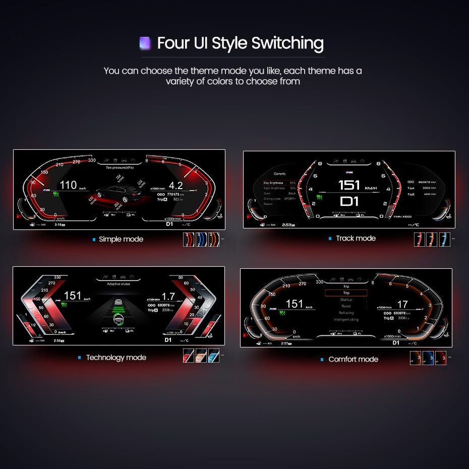 12.3 Inch Digital Gauge Cluster Virtual Cockpit for BMW X6 E71 E72 2007-2013 LCD Instrument Dashboard Speedometer Screen Panel Head Unit