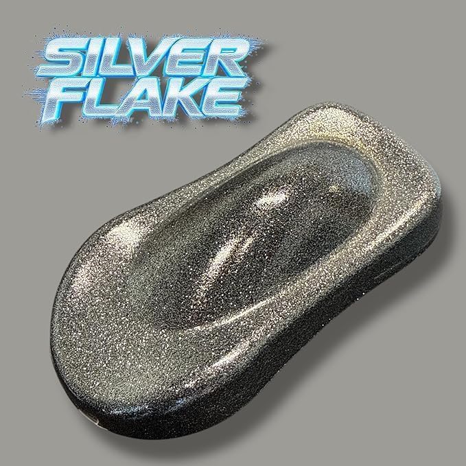 LiME LiNE Metal Flake Midcoat Automotive Grade Sparkle Spray Paint - No Equipment Needed - Finish with 2K Clearcoat (Silver, 2. Spray Paint + 2K Clearcoat) - color: Silver
